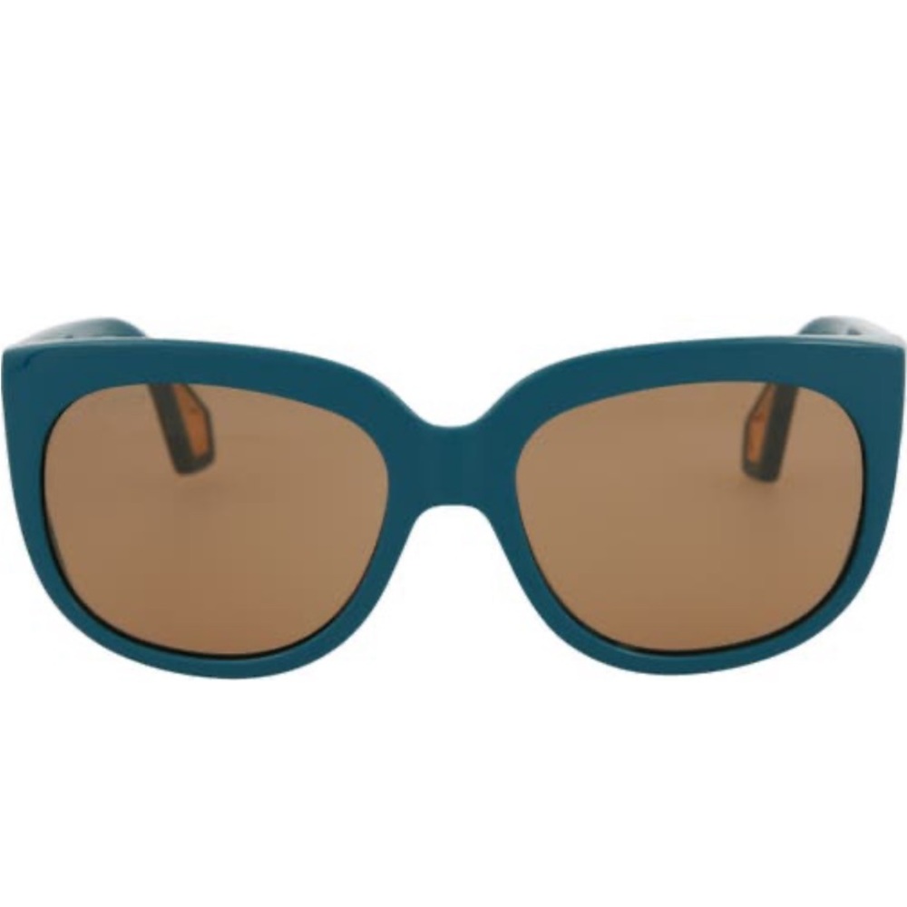 ⚡️ HOST PICK⚡️ GUCCI Shiny Solid Teal Square Sunglasses NEW w velvet logo case - Picture 2 of 7